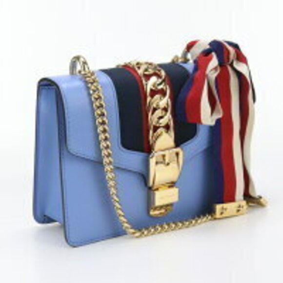 Gucci Handbags - Gucci Sylvie Chain Shoulder Bag Blue